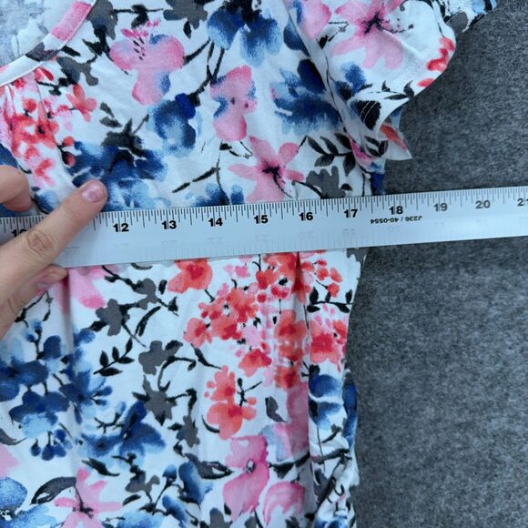 Motherhood Maternity T-Shirt Women M Medium White Floral Short Sleeve Casual - Picture 5 of 7